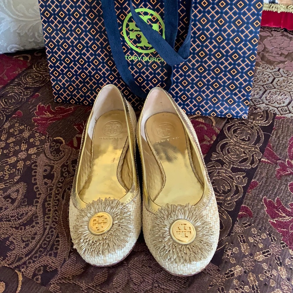 Tory Burch straw flats